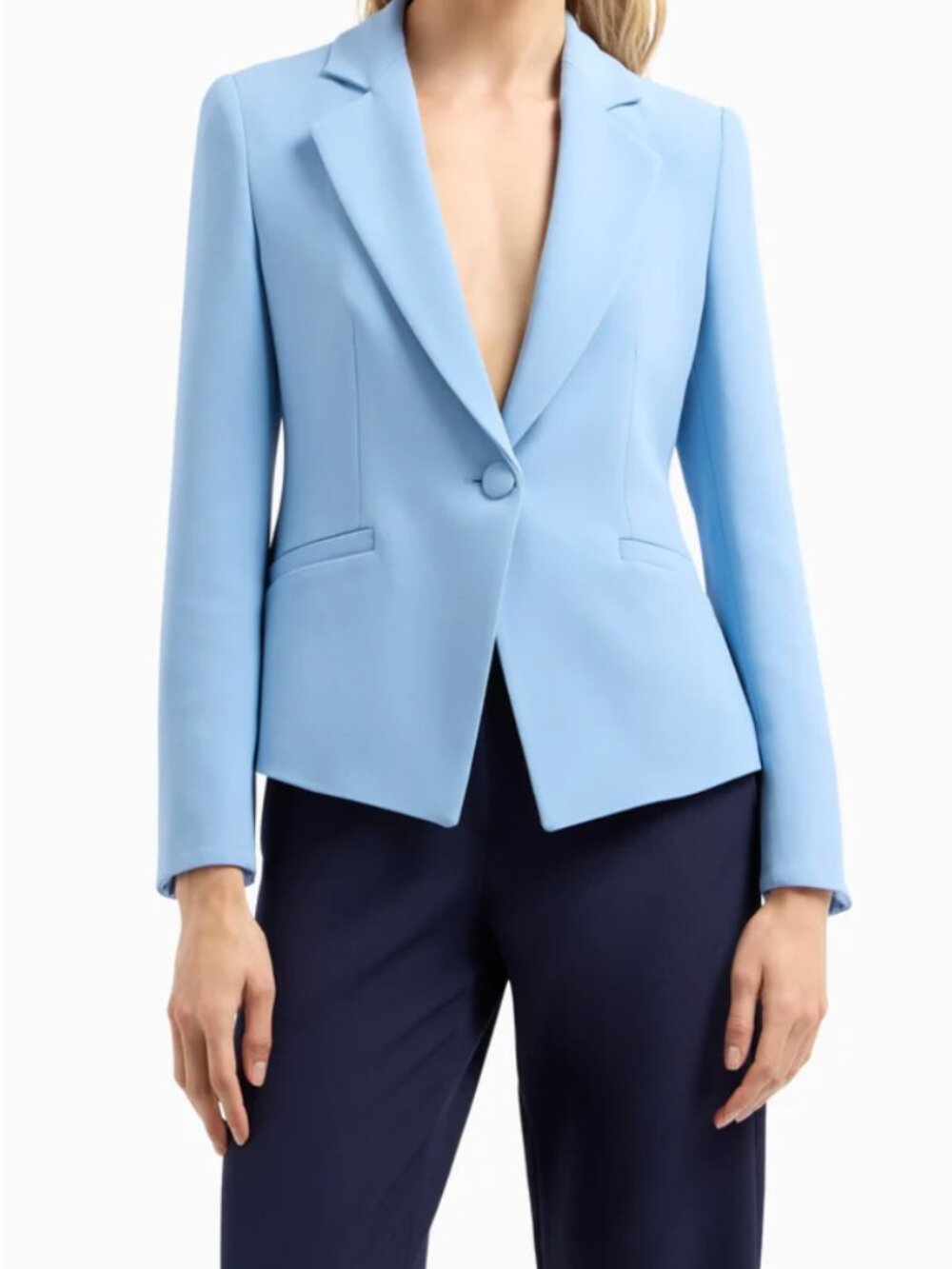 Emporio Armani Cady Crepe Blue Blazer